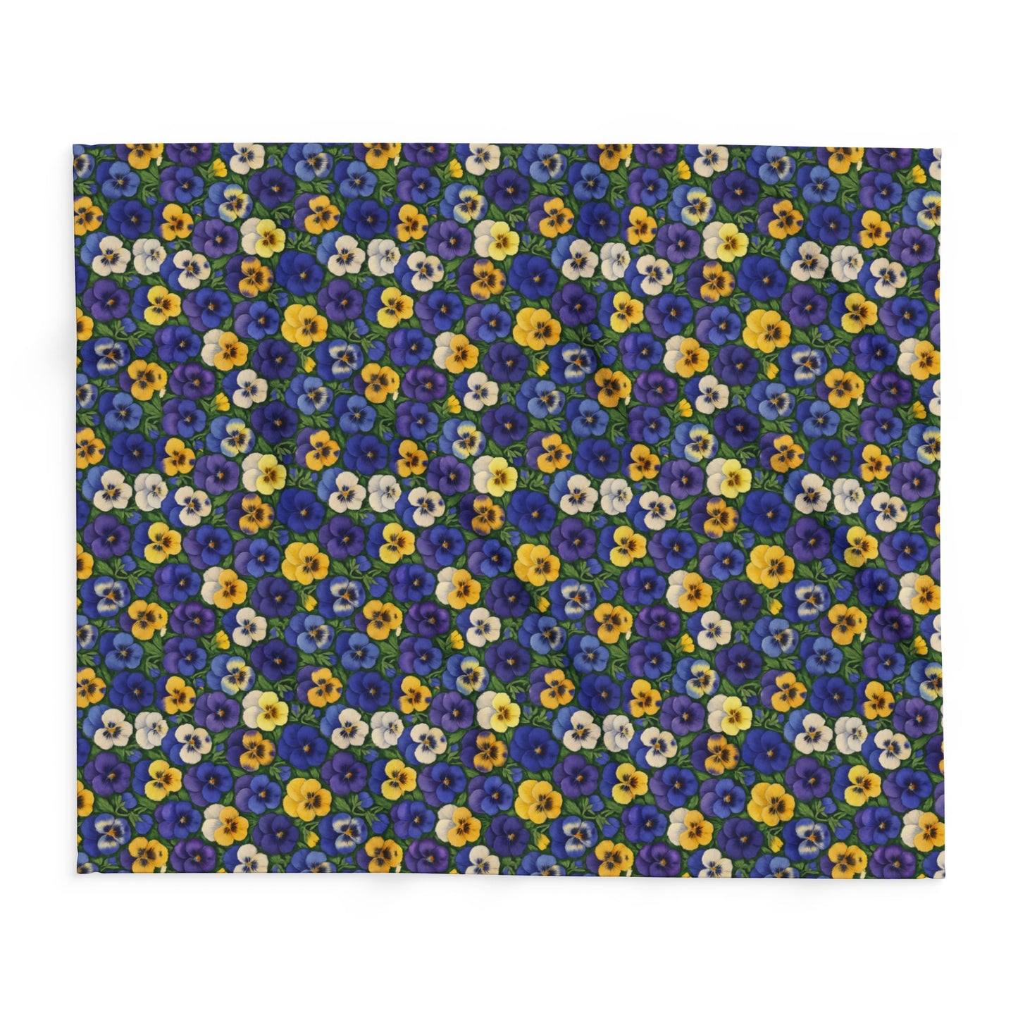 Pansy Floral Arctic Fleece Blanket — Cozy Botanical Throw