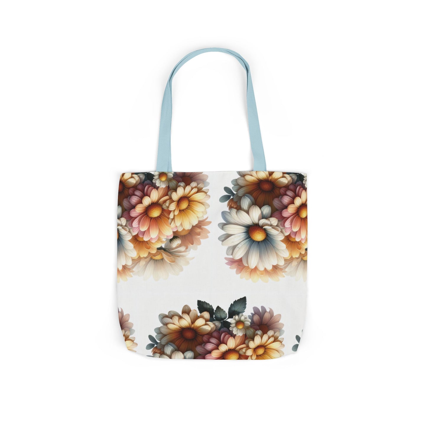Floral Canvas Tote Bag with 5-Color Straps - Stylish