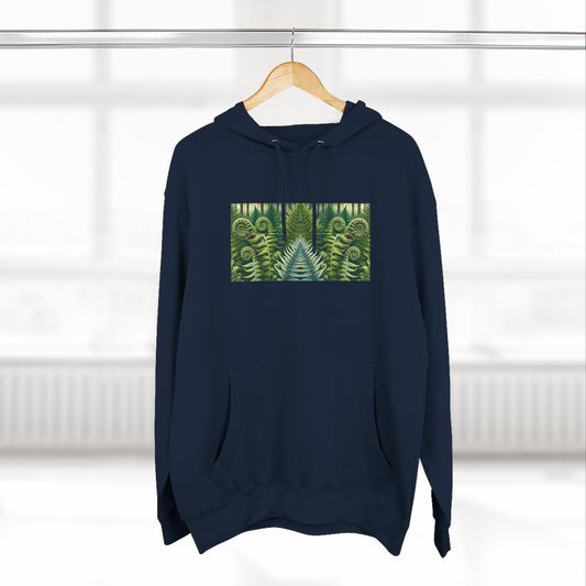 Nature-Inspired Three-Panel Fleece Hoodie for Outdoor Enthusiasts