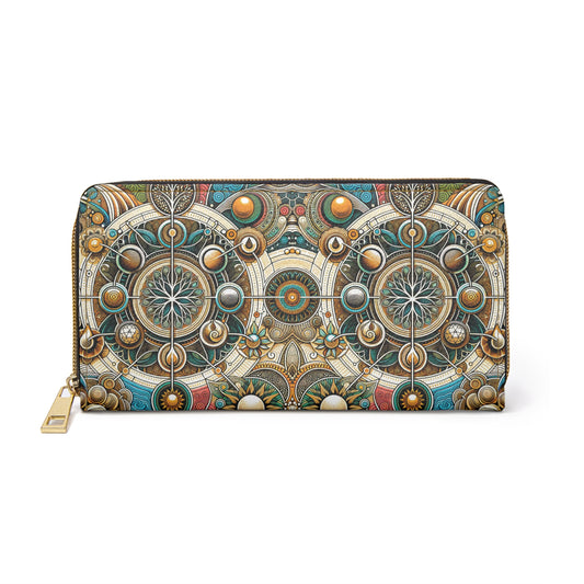 Zipper Wallet with Symbol of Life Design