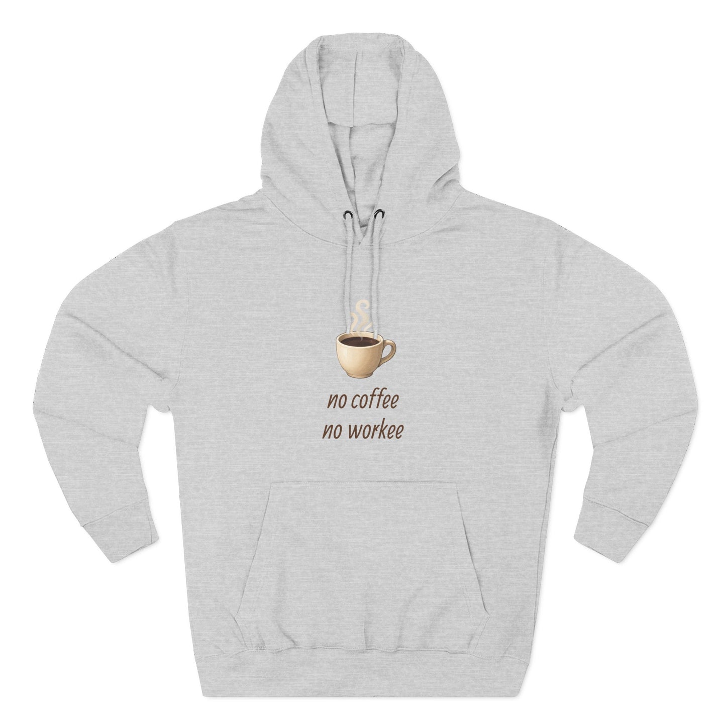 Fleece Hoodie: with 'no coffee no workee' Design, Coffee Lover Gift, Cozy Sweatshirt, Coffee Addict Shirt, Sarcastic