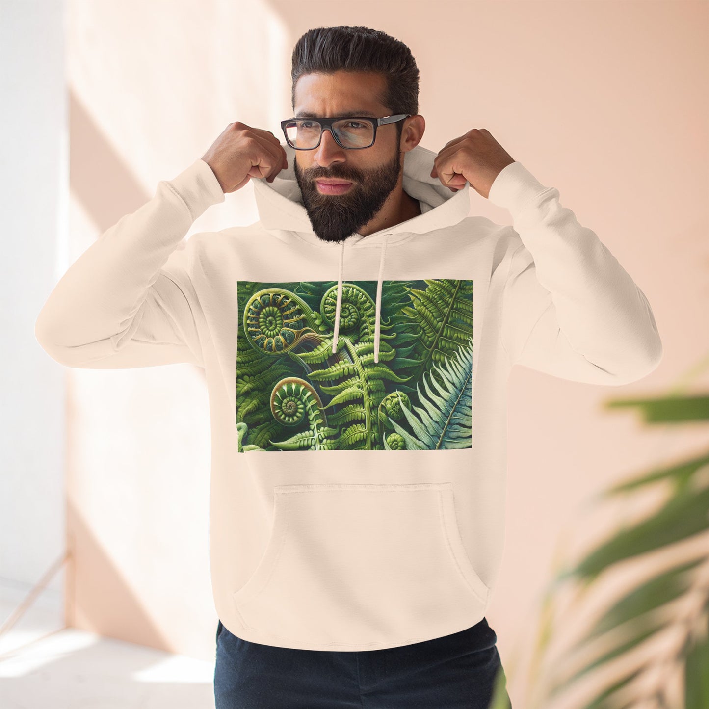 Nature-Inspired Three-Panel Fleece Hoodie for Outdoor Enthusiasts