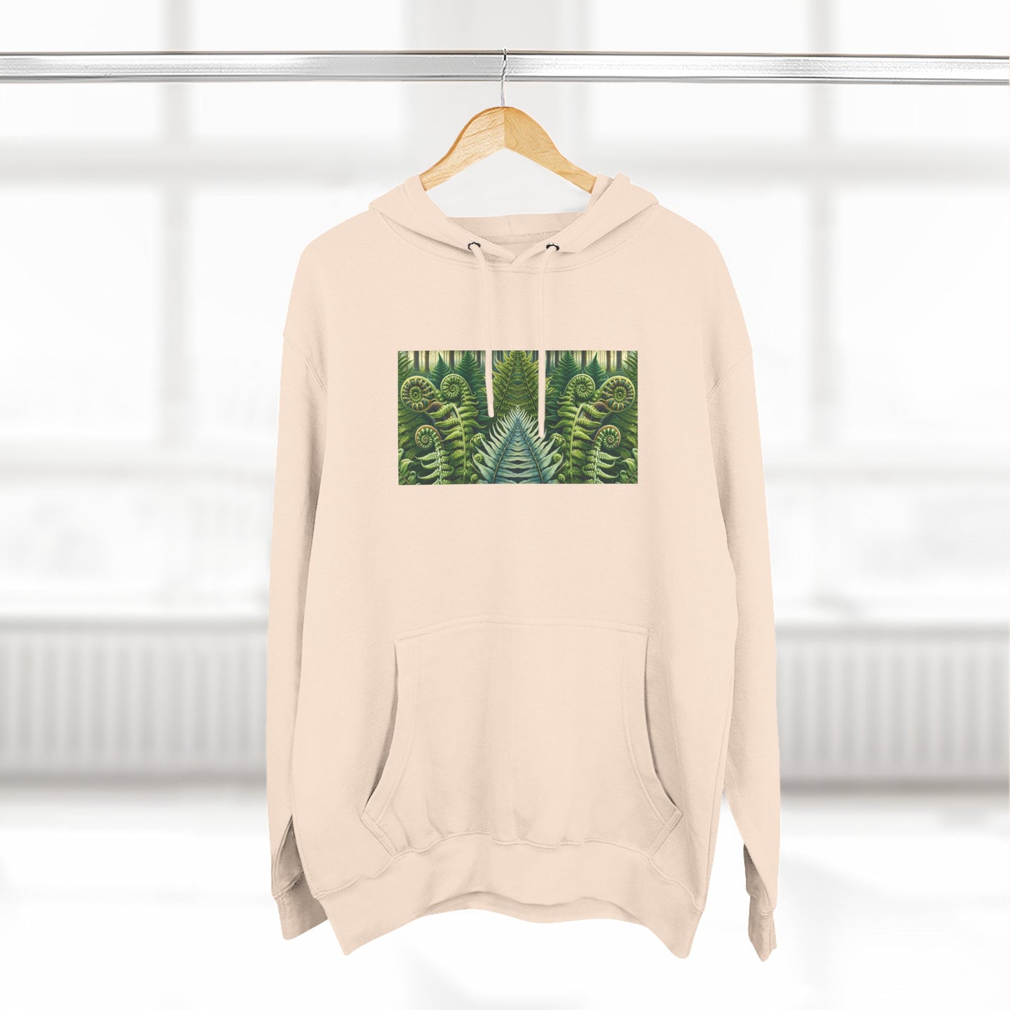 Nature-Inspired Three-Panel Fleece Hoodie for Outdoor Enthusiasts