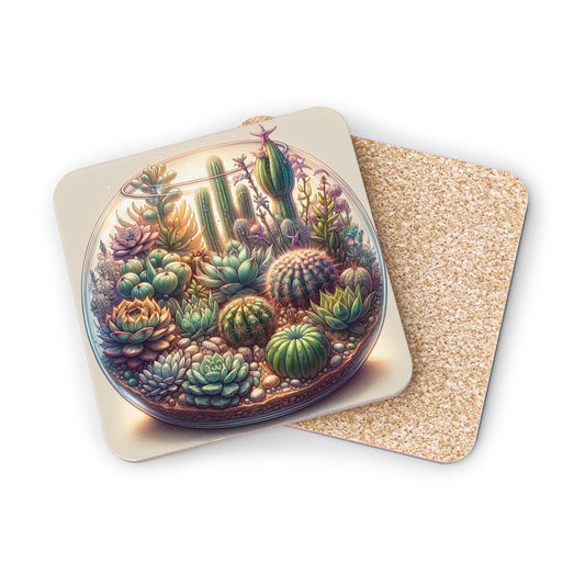 Succulent Terrarium Coasters - Coasters Set, Drink Coasters, Home Decor, Table Coasters