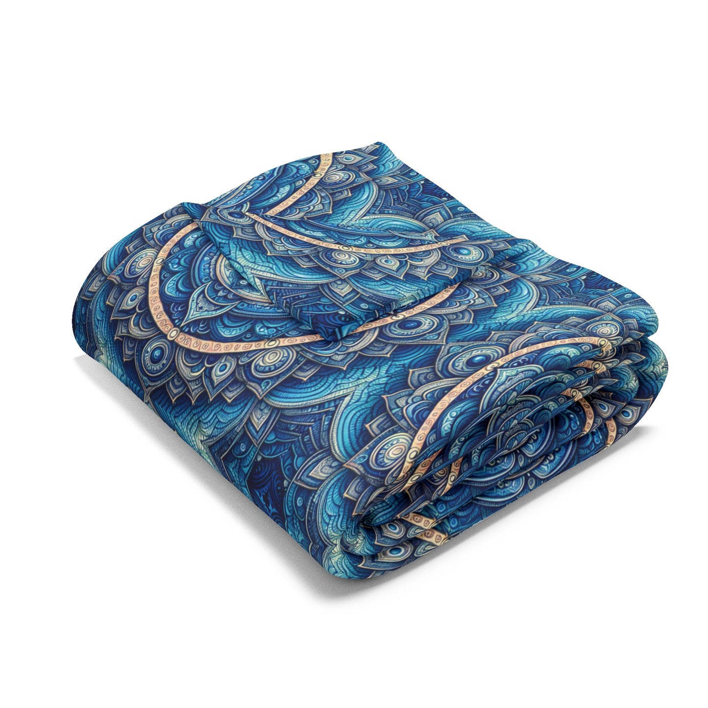 Fleece Blanket with Throat Chakra Design