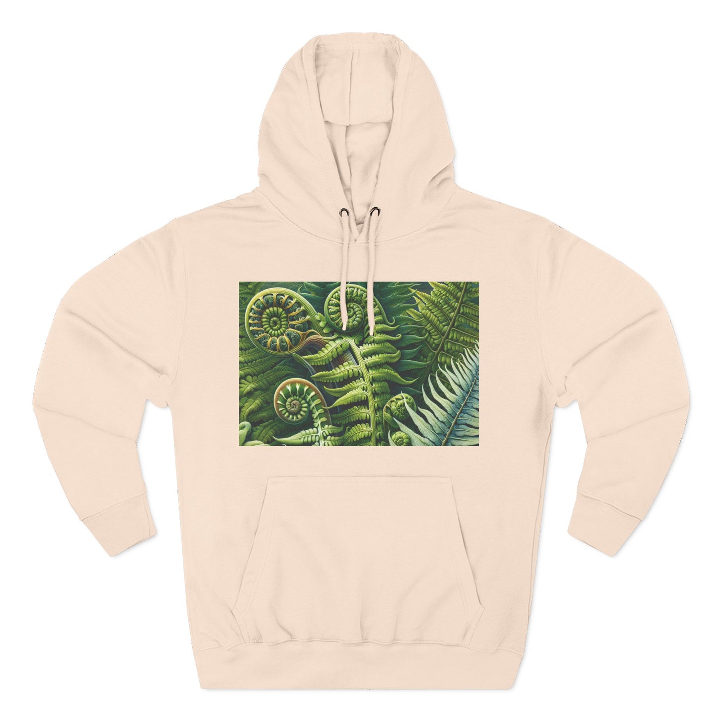 Nature-Inspired Three-Panel Fleece Hoodie for Outdoor Enthusiasts