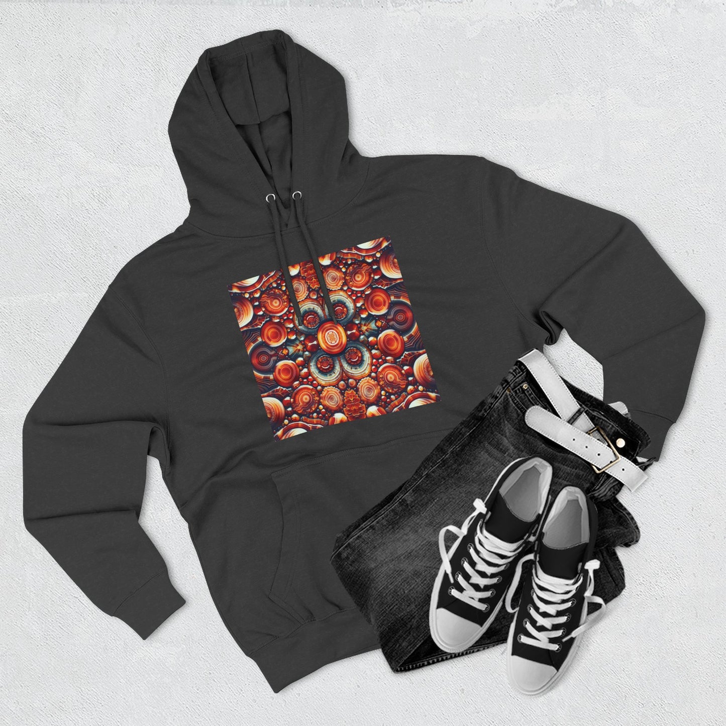 Fleece Hoodie - Carnelian Pattern