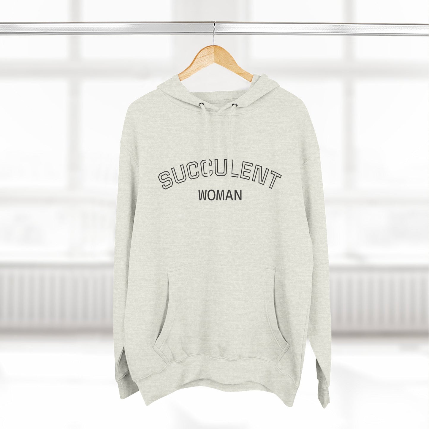 Fleece Hoodie: Succulent University Design, Botanical Plant Lover Gift, Cactus Lover Sweatshirt
