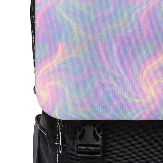 Backpack with Mystical Energy Waves Design