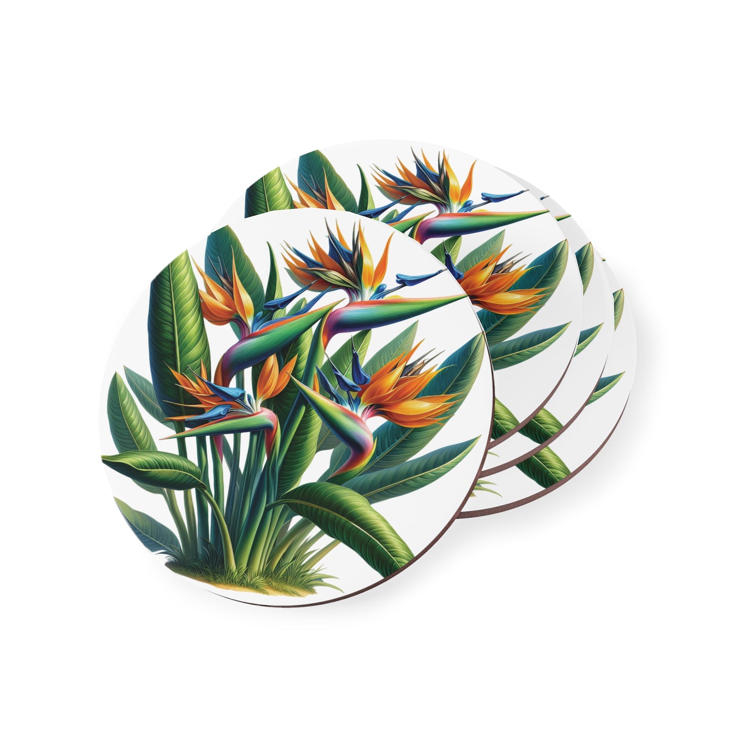 Tropical Bird of Paradise Plant Drink Coasters, Ceramic Coasters, Coasters for Drinks, Home Decor, Kitchen Accessories