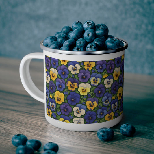 Camping Mug - Vibrant Pansy Design