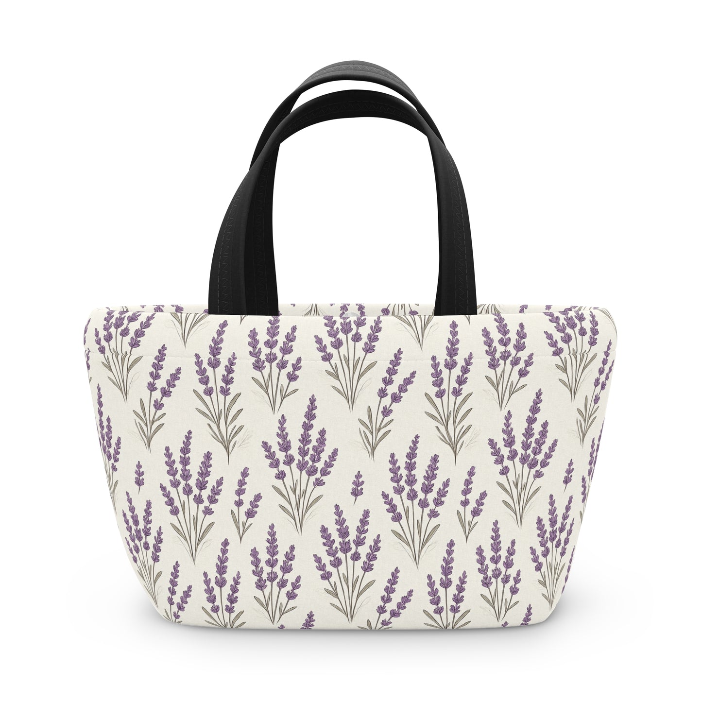 Lunch Bag: Lavender Floral Design, Insulated Tote for Work and School, Reusable Lunch Sack