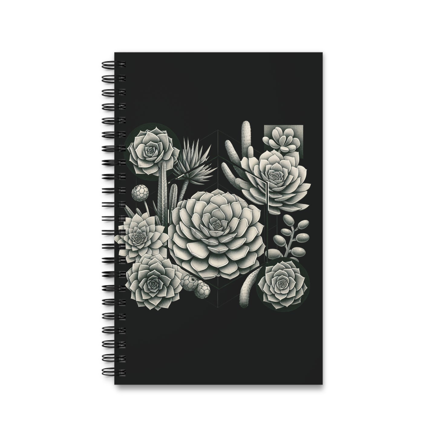 Botanical Spiral Journal - Succulent Design, Gift for Writers, Journal Lovers, Nature Enthusiasts