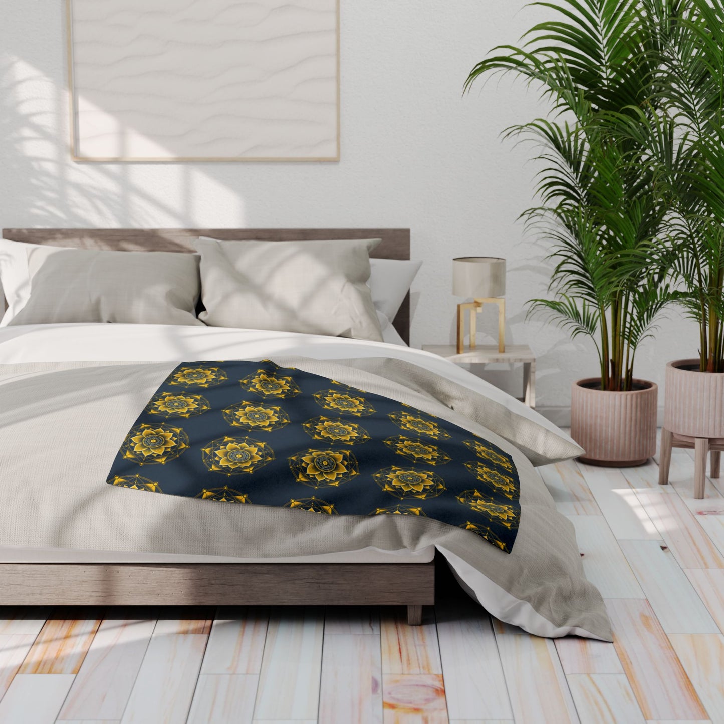Fleece Blanket with Solar Plexus Chakra Design
