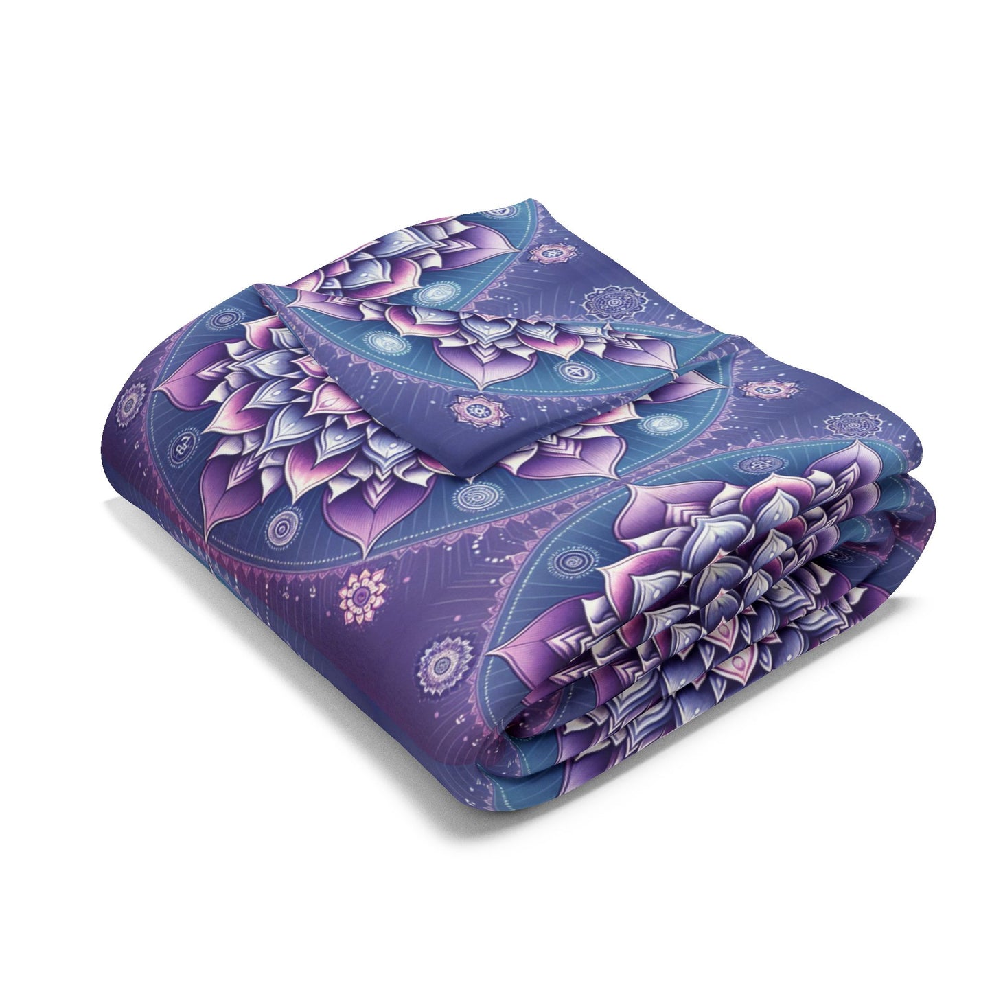 Fleece Blanket with Crown Chakra Design