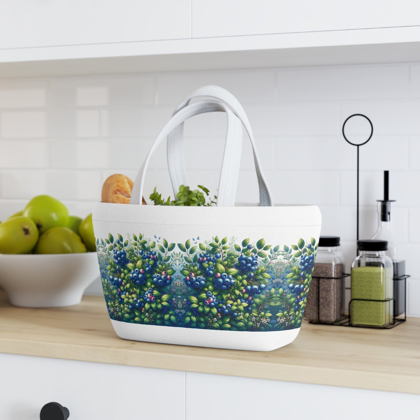 Blueberries Lunch Bag, Insulated Tote for Work, School, Picnics, Reusable Lunchbox, Food Storage Bag