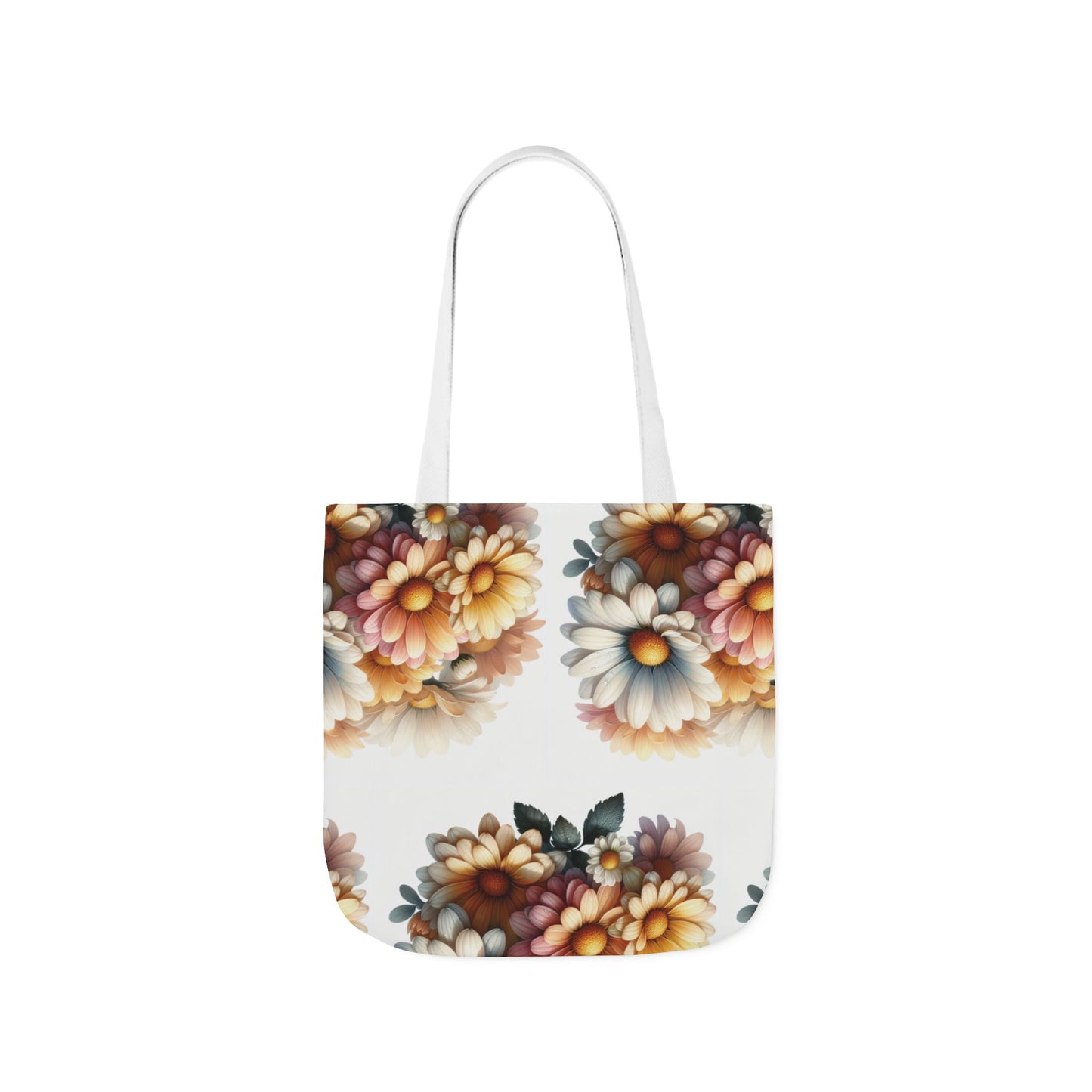 Floral Canvas Tote Bag with 5-Color Straps - Stylish
