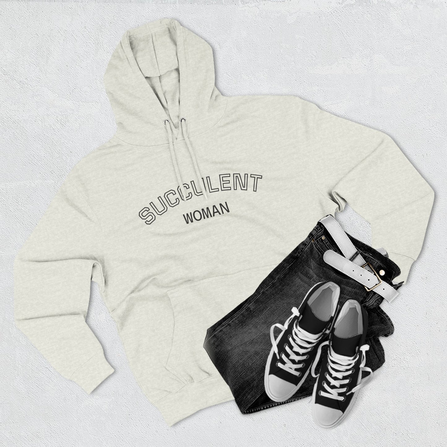 Fleece Hoodie: Succulent University Design, Botanical Plant Lover Gift, Cactus Lover Sweatshirt
