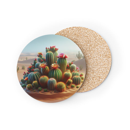 Cactus Coasters, Southwest Desert Plant Drink Holders, Succulent Home Decor, Set of 4 Ceramic Tiles, Holiday Housewarming Gift, Kitchen