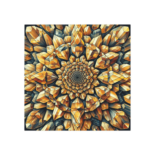 Square Magnet - Citrine Geometric Design