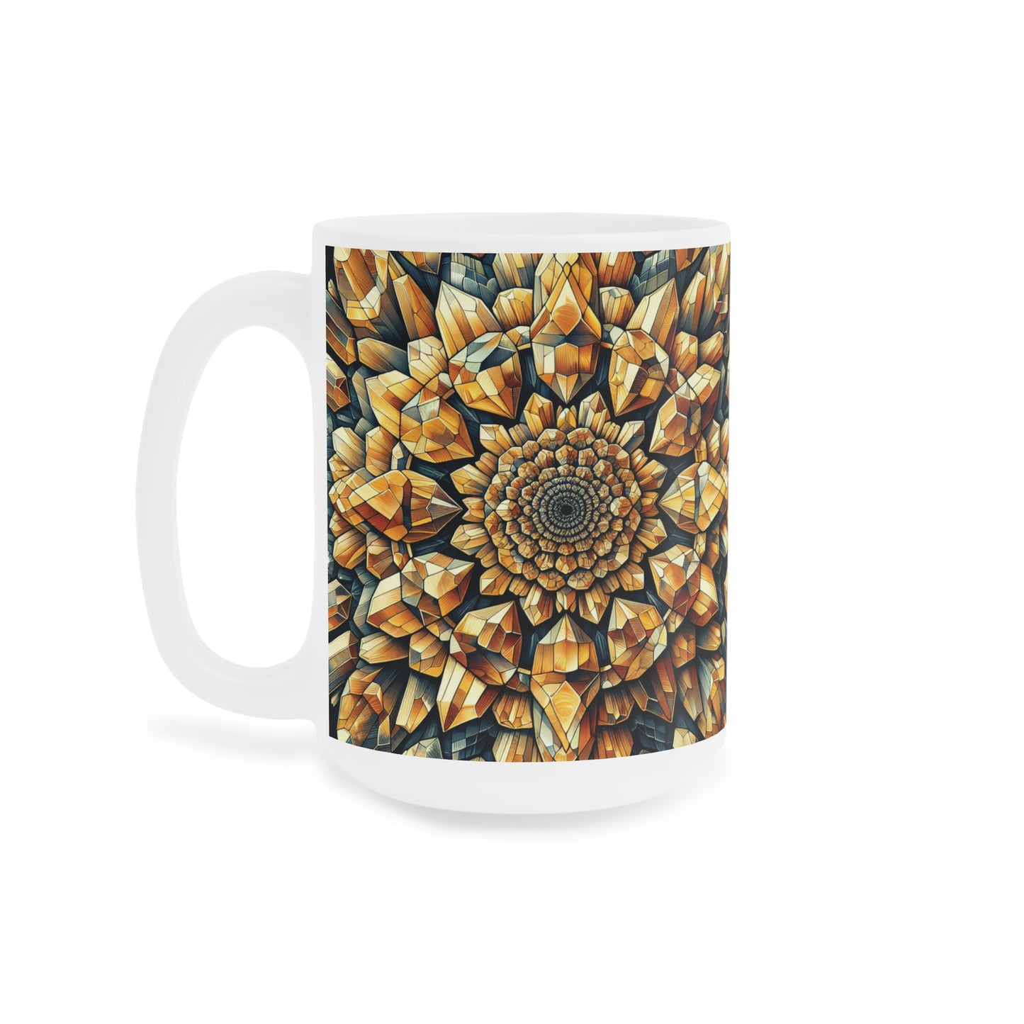 Citrine Geometric Ceramic Mug - Artisanal Drinkware for Coffee Lovers, Home Decor, Unique Gift, Housewarming, Mother's Day