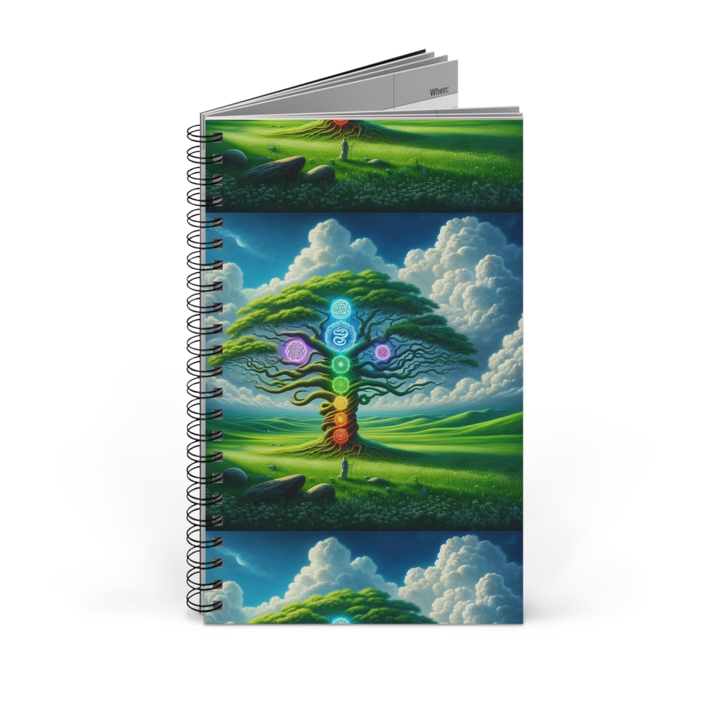 Chakra Tree Spiral Journal, Tree of Life Notebook, Meditation Diary, Spiritual Writing Pad, Mindfulness Planner
