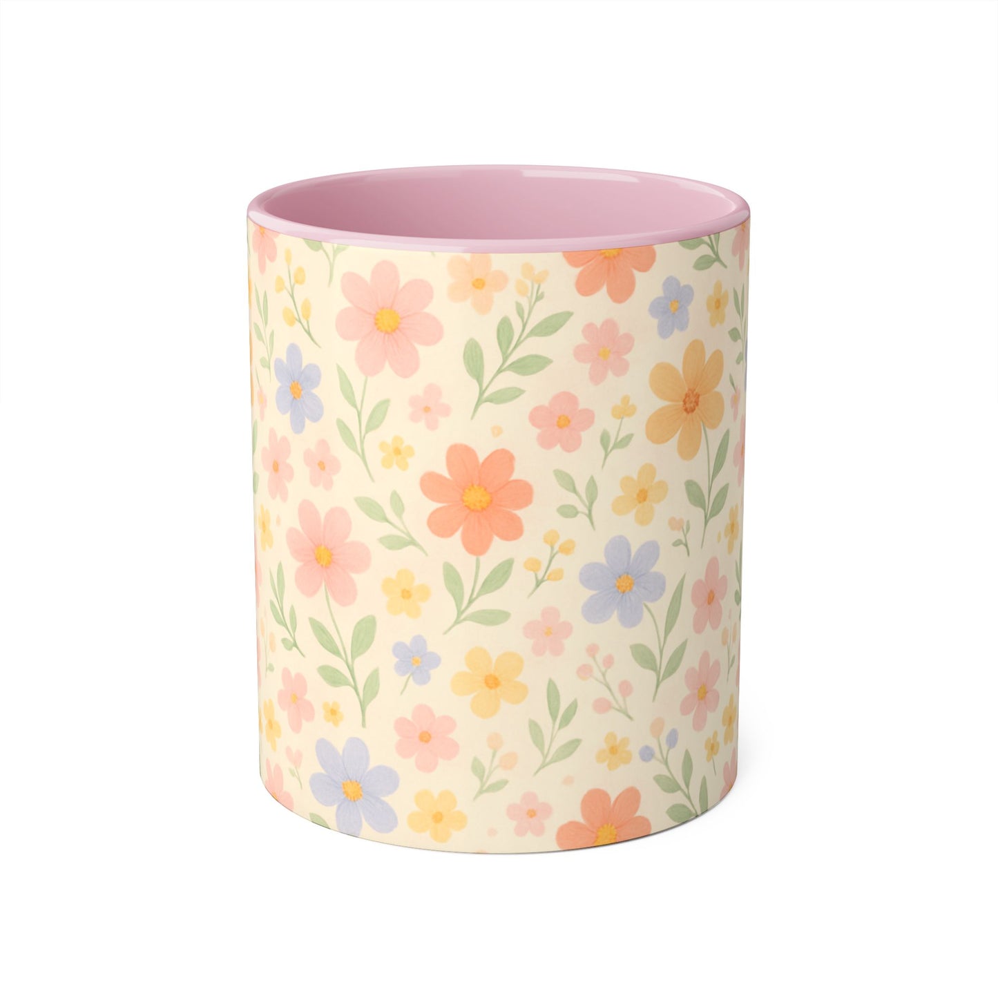 Dainty Floral Accent Mug, Elegant Flower Coffee Cup, Tea Mug, Floral Kitchen Decor, Gift for Her, Botanical Mug