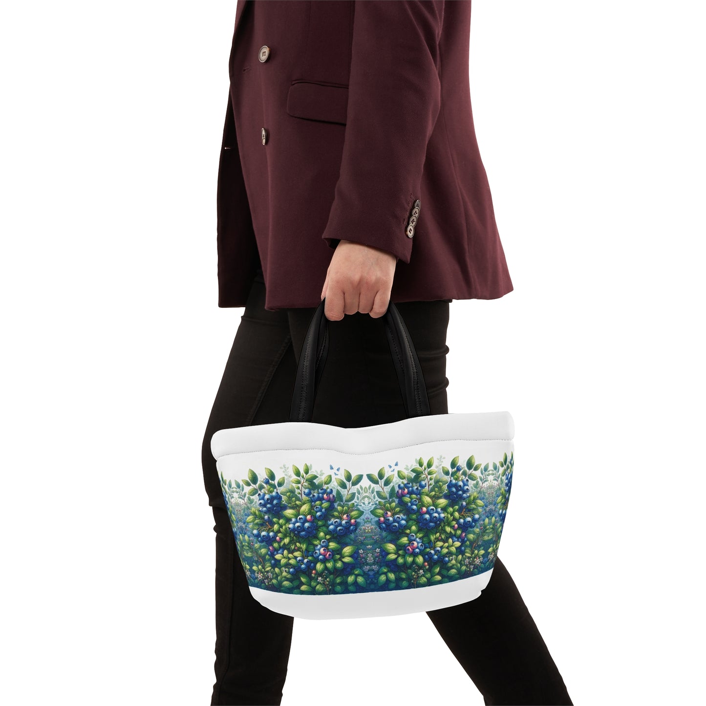Blueberries Lunch Bag, Insulated Tote for Work, School, Picnics, Reusable Lunchbox, Food Storage Bag