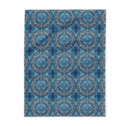 Fleece Blanket with Throat Chakra Design