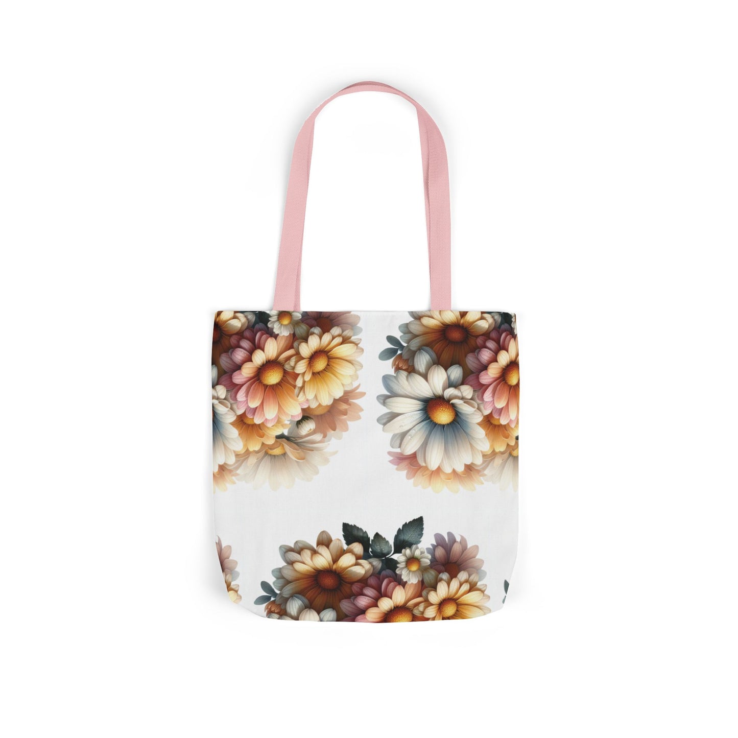 Floral Canvas Tote Bag with 5-Color Straps - Stylish