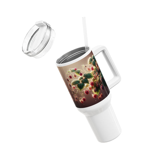 40oz Tumbler - Raspberry Plants Design