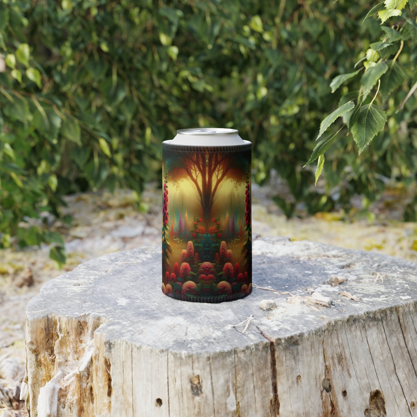 Hollyhock Blooms Stubby Cooler