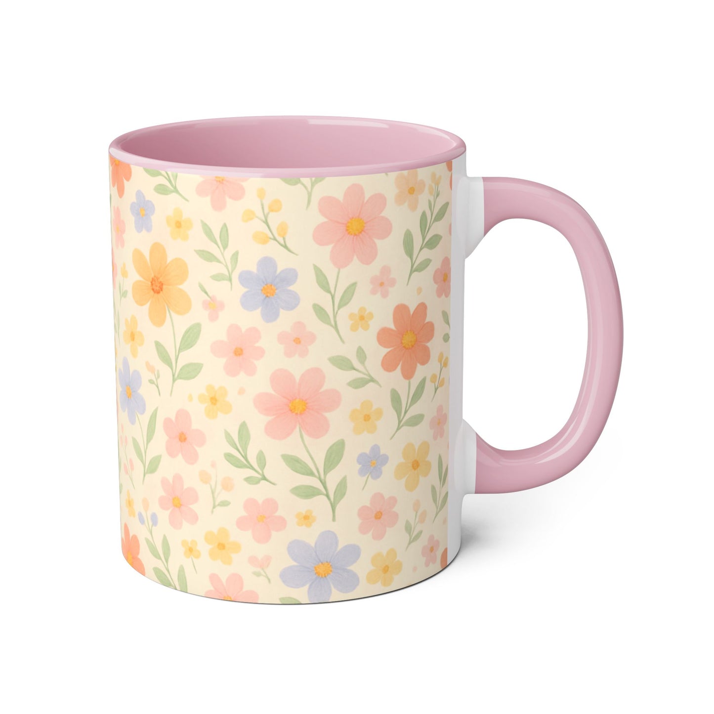 Dainty Floral Accent Mug, Elegant Flower Coffee Cup, Tea Mug, Floral Kitchen Decor, Gift for Her, Botanical Mug