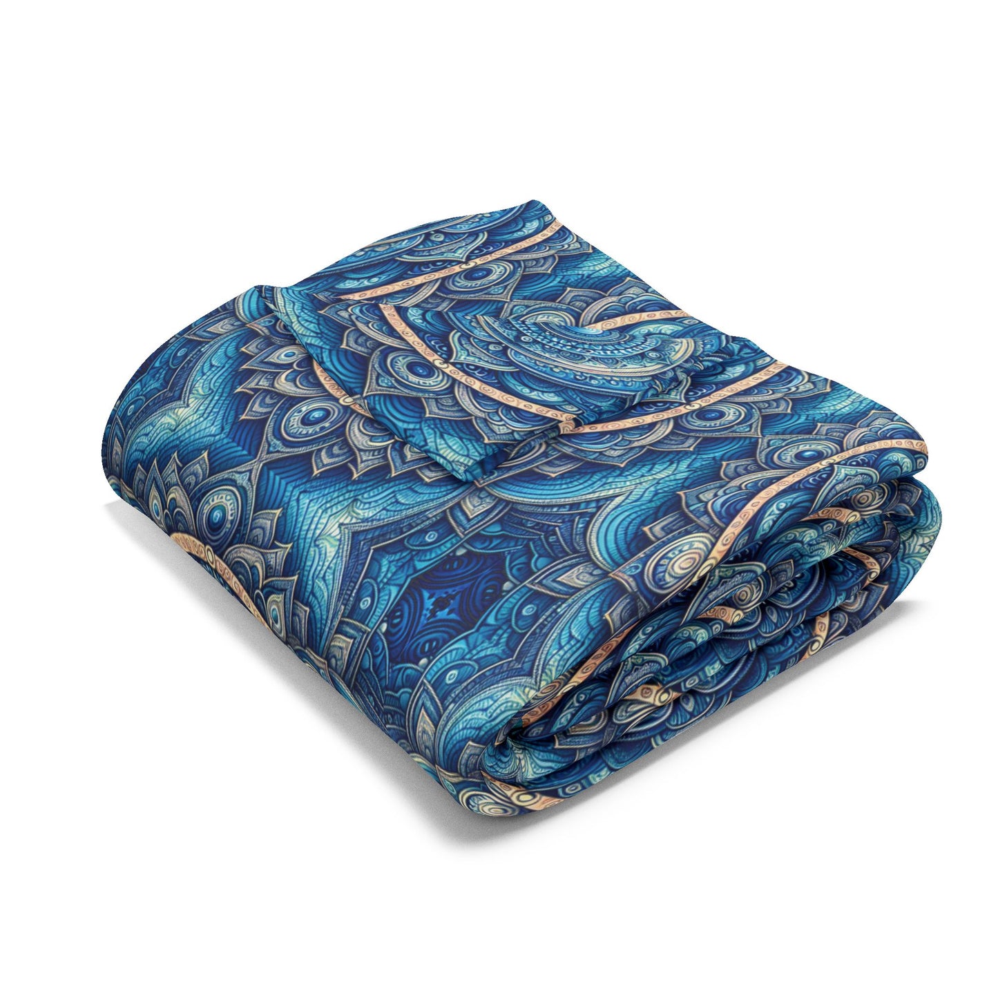 Fleece Blanket with Throat Chakra Design