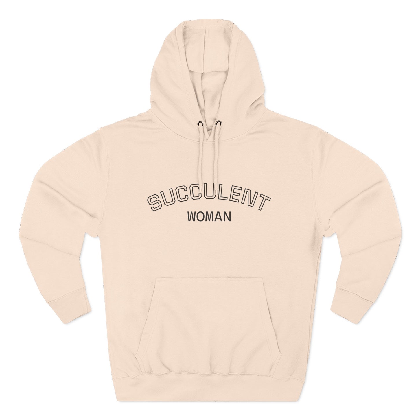 Fleece Hoodie: Succulent University Design, Botanical Plant Lover Gift, Cactus Lover Sweatshirt