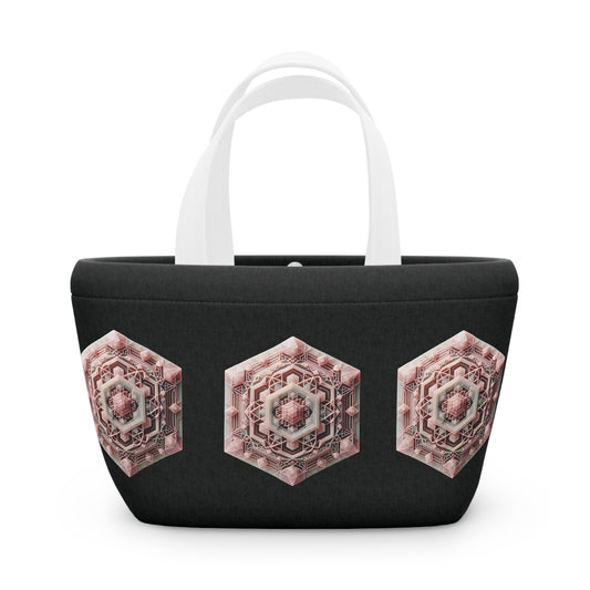Geometric Rose Quartz Lunch Bag - Insulated Tote, Pink Lunch Sack, Lunch Container, Lunch Tote Bag for Work, School Lunch Bag