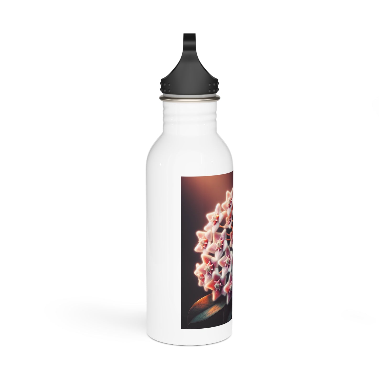 Stainless Steel Water Bottle - Hoya Blooms Floral Design, Reusable Drinkware, Botanical Print, Gardener Gift, Yoga Lover