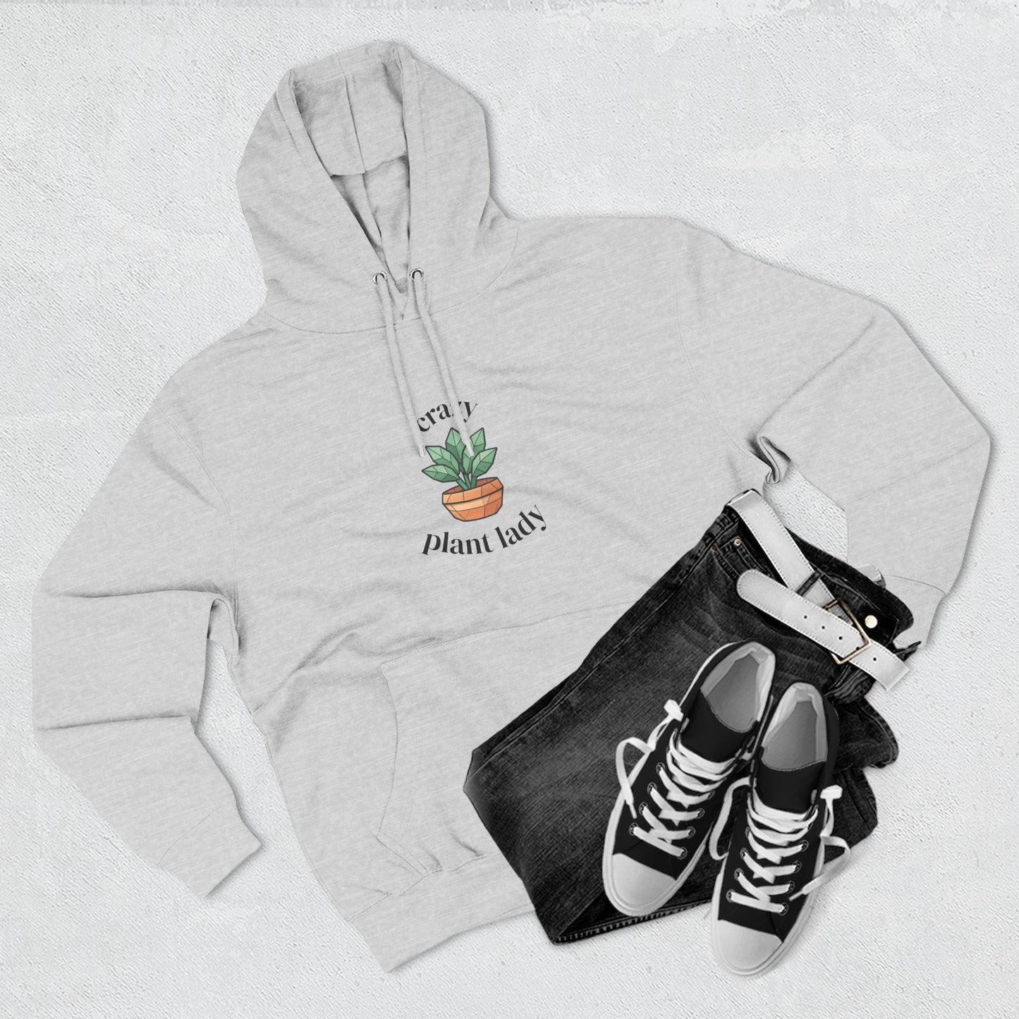 Fleece Hoodie: Plant Lover Gift, Botanical Three-Panel Hoodie, Plant Lady Pullover