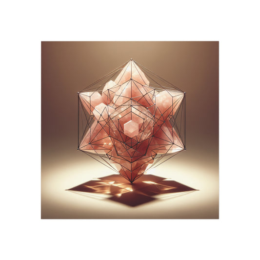 Square Magnet - Geometric Rose Quartz Design