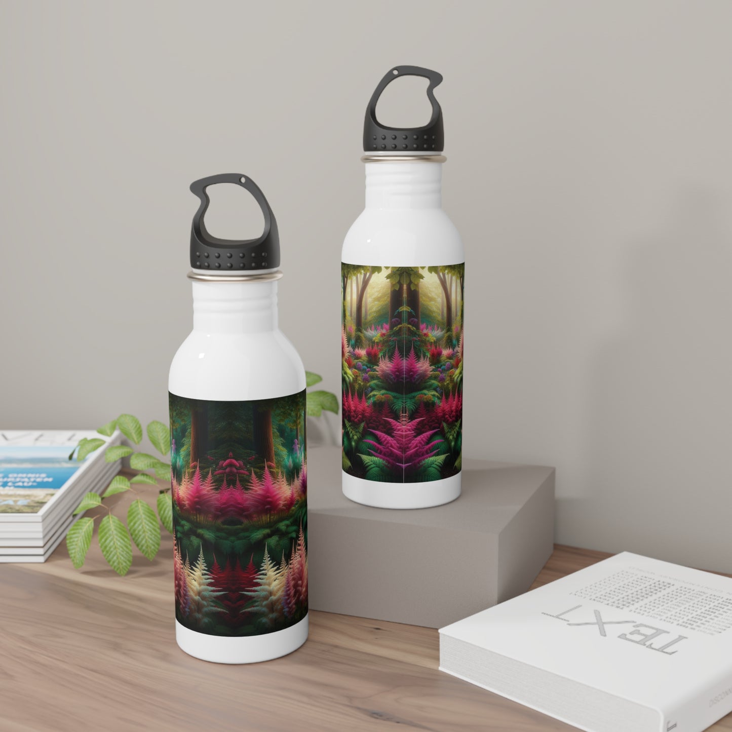 Stainless Steel Water Bottle - Astilbe Blooms Design, Floral Water Bottle, Nature Lover Gift, Botanical Print