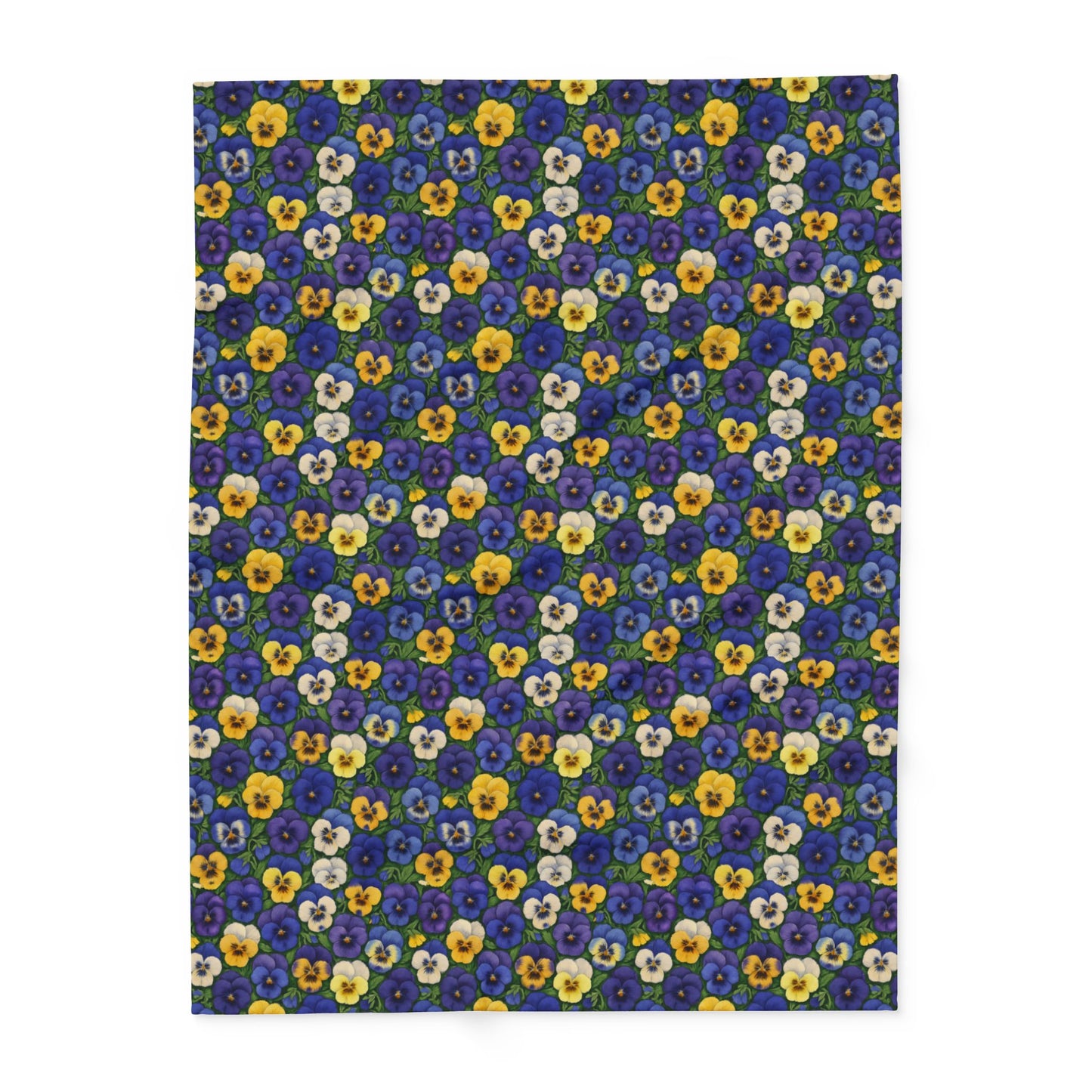Pansy Floral Arctic Fleece Blanket — Cozy Botanical Throw