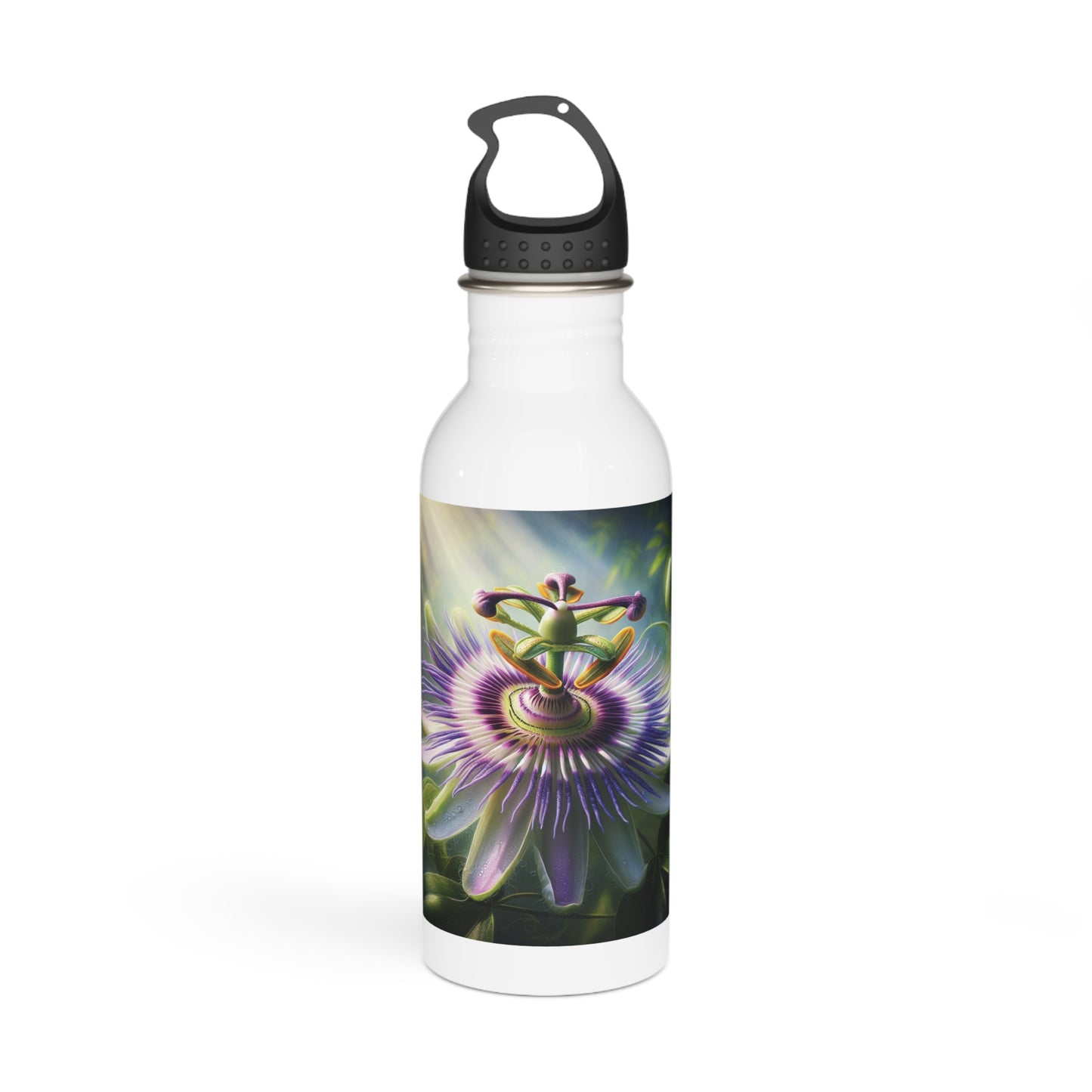 Stainless Steel Water Bottle - Passionflower Bloom Design, Floral Water Bottle, Botanical Drinkware, Nature Lover Gift