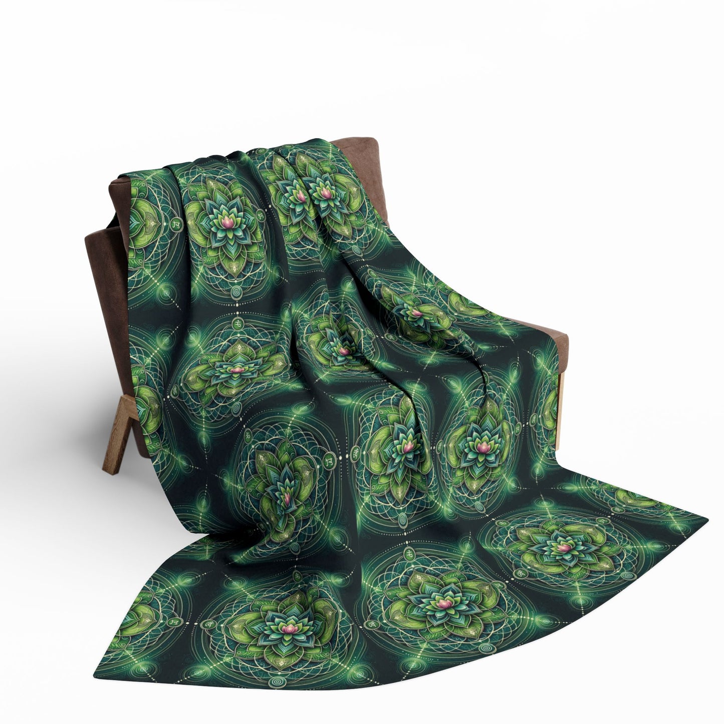 Fleece Blanket with Heart Chakra Design