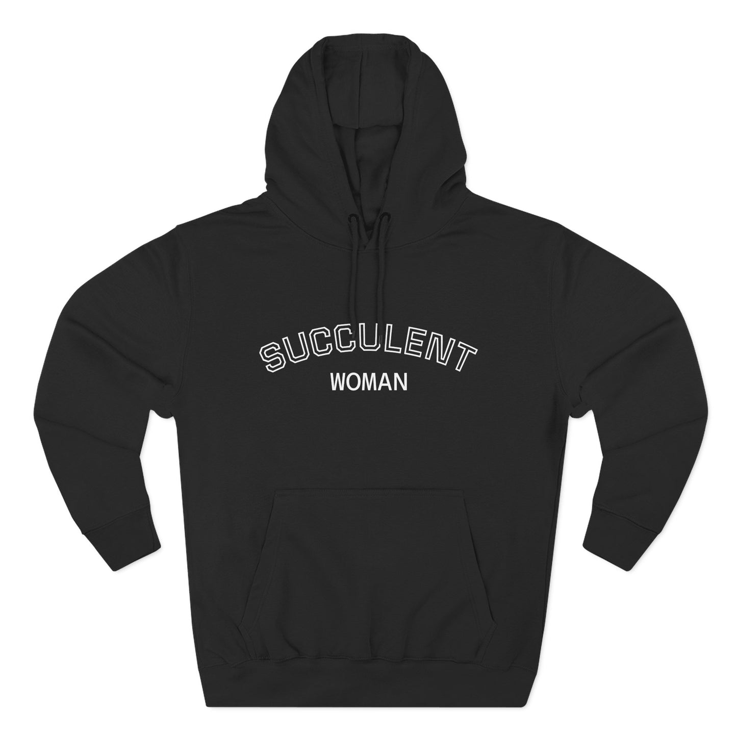Fleece Hoodie: Succulent University Design, Botanical Plant Lover Gift, Cactus Lover Sweatshirt