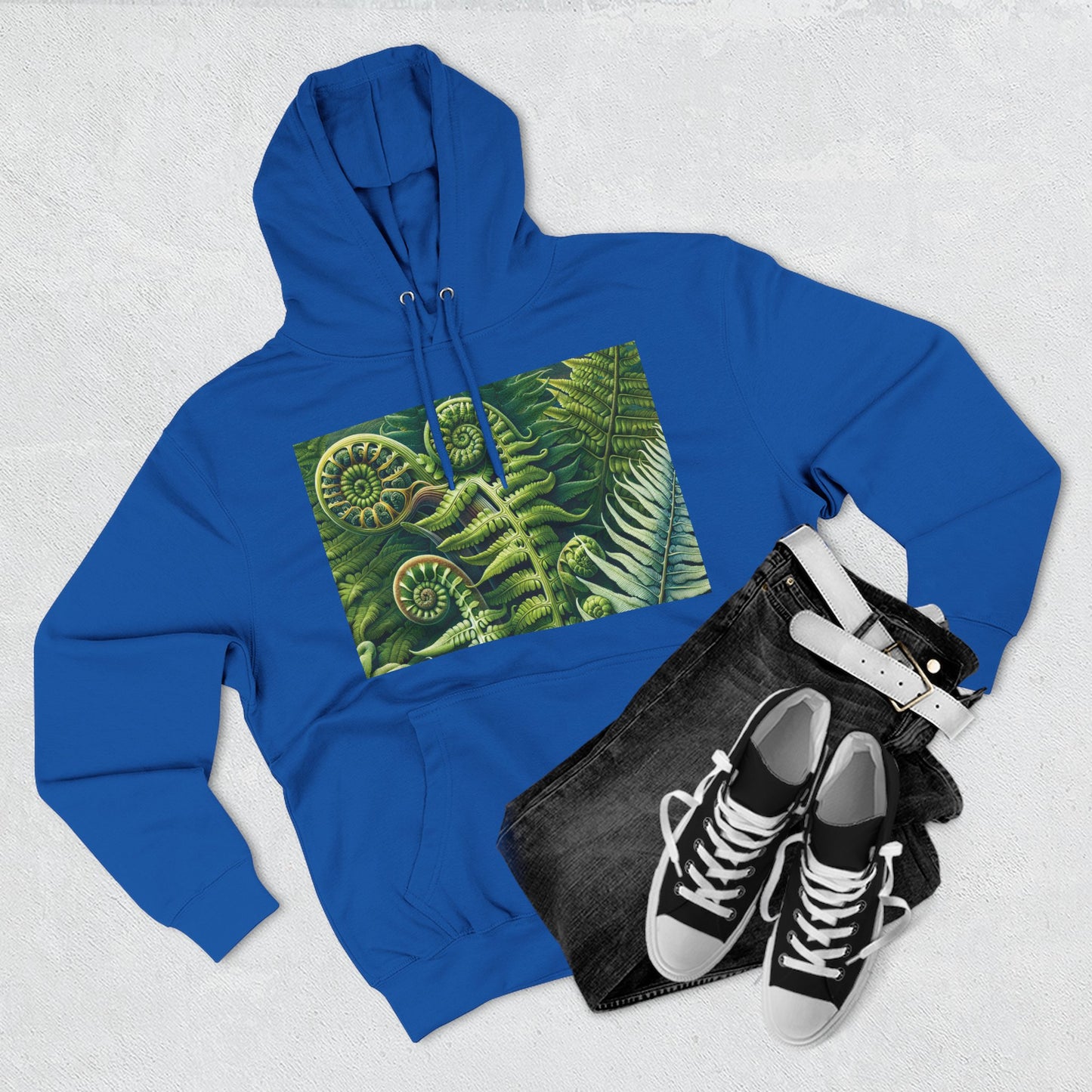 Nature-Inspired Three-Panel Fleece Hoodie for Outdoor Enthusiasts