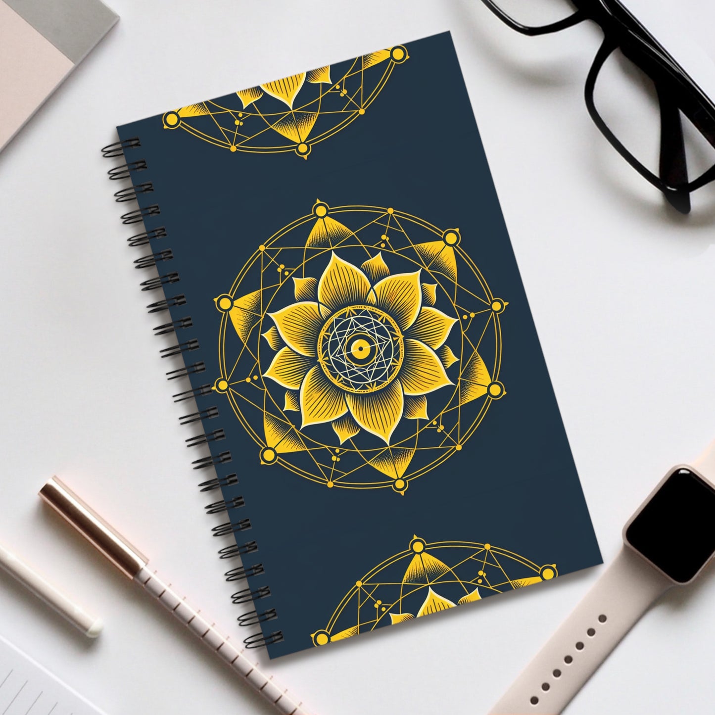 Solar Plexus Spiral Journal - Wellness Journal, Meditation Notebook, Gift for Her, Art Journal, Spiritual Writing