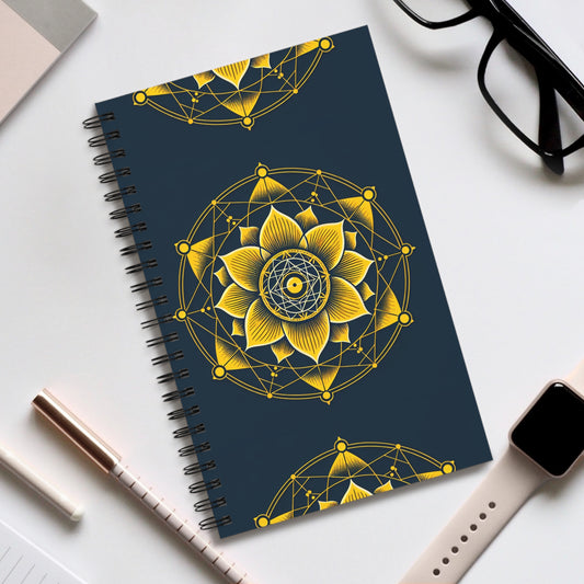 Solar Plexus Spiral Journal - Wellness Journal, Meditation Notebook, Gift for Her, Art Journal, Spiritual Writing