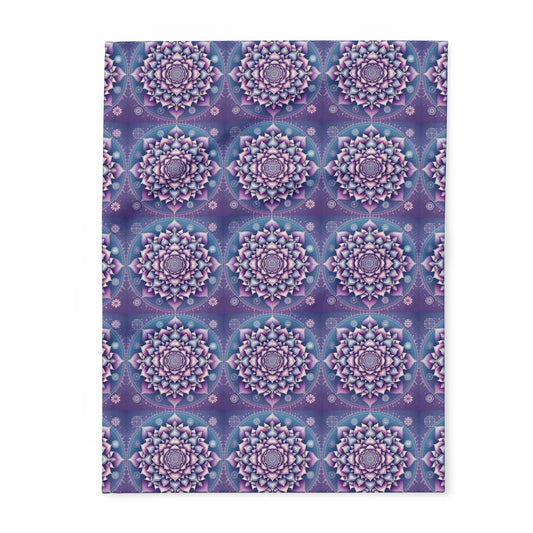 Fleece Blanket with Crown Chakra Design