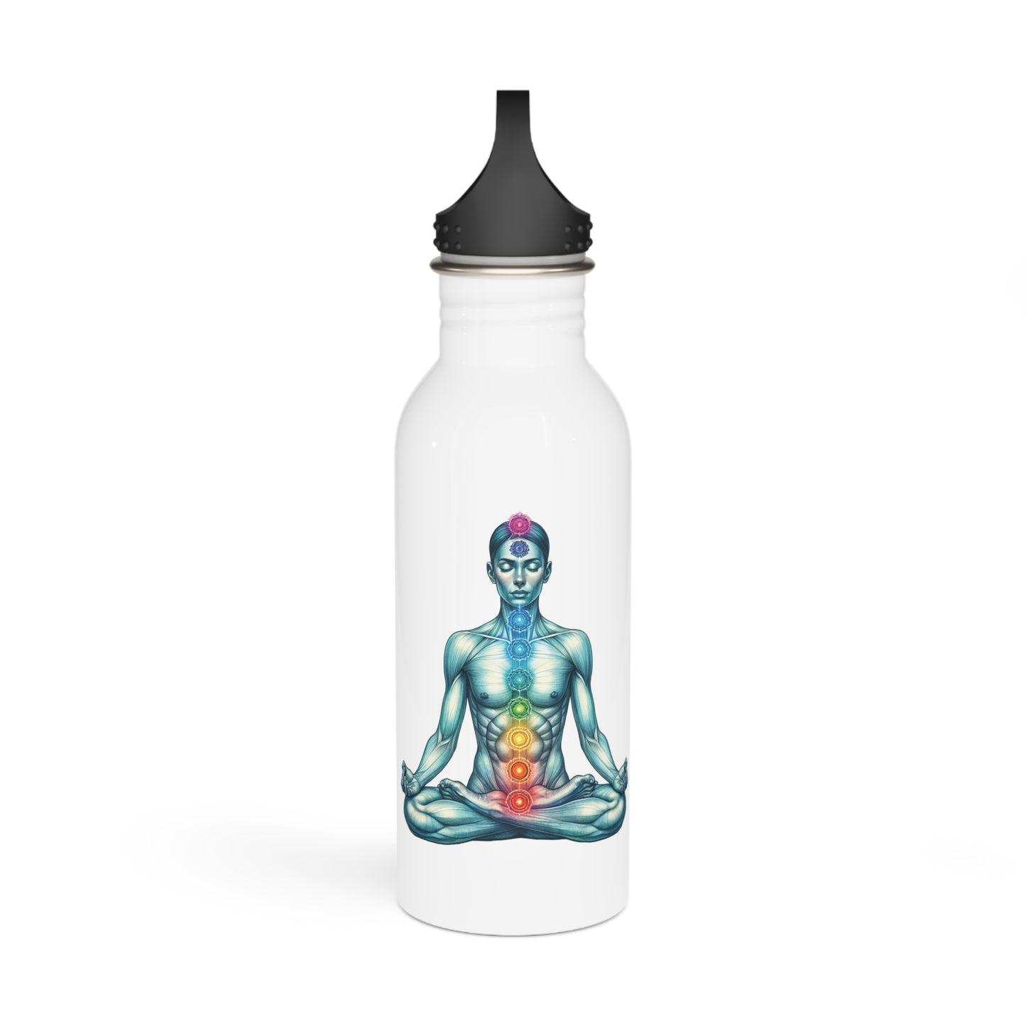 Chakra Meditation Water Bottle, Yoga Gift, Reiki Energy Healing, Mindfulness Drinkware, Wellness Gift, Spiritual Hydration Flask, Energy