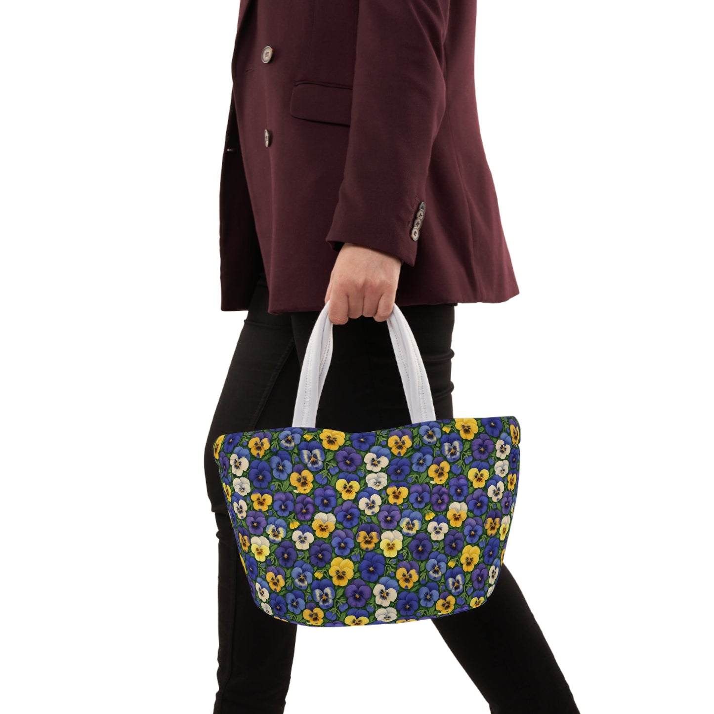 Lunch Bag with Pansy Pattern